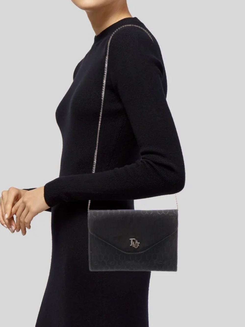 Christian Dior honeycomb envelope flap Crossbody clutch pouch shoulder - Picture 17 of 17